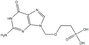 2-[(2-Amino-1,6-dihydro-6-oxo-9H-purin)-9-ylmethoxy]ethylphosphonic acid Struktur