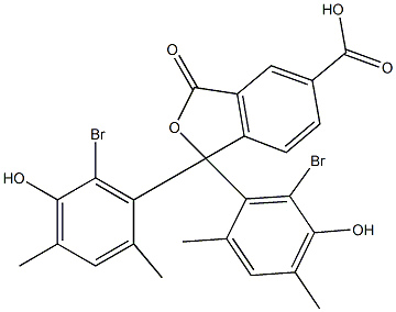 1,1-Bis(6-bromo-5-hydroxy-2,4-dimethylphenyl)-1,3-dihydro-3-oxoisobenzofuran-5-carboxylic acid Struktur