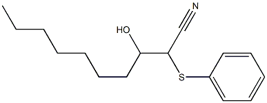 3-Hydroxy-2-(phenylthio)-3-heptylpropanenitrile Struktur