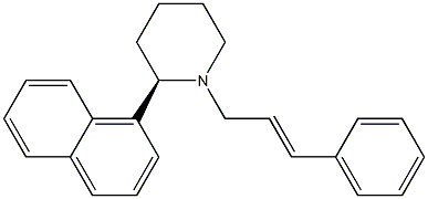 (2R)-1-[(E)-3-Phenyl-2-propenyl]-2-(1-naphtyl)hexahydropyridine Struktur