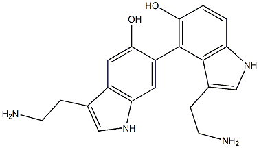 5,5'-Dihydroxy-3,3'-bis(2-aminoethyl)-4,6'-bi(1H-indole) Struktur