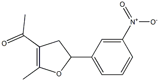 4,5-Dihydro-3-acetyl-2-methyl-5-(3-nitrophenyl)furan Struktur