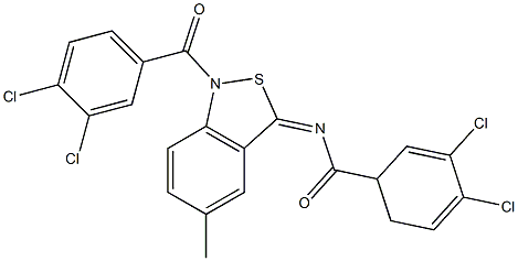 5-Methyl-1-(3,4-dichlorobenzoyl)-3(1H)-(3,4-dichlorobenzoyl)imino-2,1-benzisothiazole Struktur