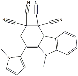 2,3,4,4a-Tetrahydro-1-(1-methyl-1H-pyrrol-2-yl)-9-methyl-9H-carbazole-3,3,4,4-tetracarbonitrile Struktur