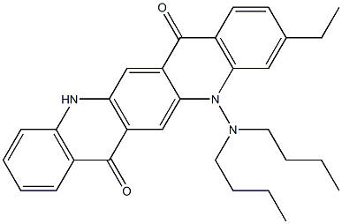 5-(Dibutylamino)-3-ethyl-5,12-dihydroquino[2,3-b]acridine-7,14-dione Struktur