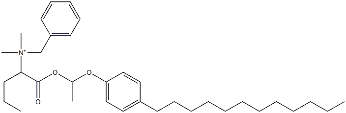 N,N-Dimethyl-N-benzyl-N-[1-[[1-(4-dodecylphenyloxy)ethyl]oxycarbonyl]butyl]aminium Struktur