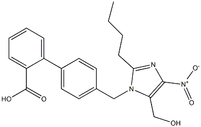 4'-[(2-Butyl-5-hydroxymethyl-4-nitro-1H-imidazol-1-yl)methyl]-1,1'-biphenyl-2-carboxylic acid Struktur