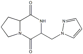 3-[(1H-Pyrazol-1-yl)methyl]hexahydropyrrolo[1,2-a]pyrazine-1,4-dione Struktur