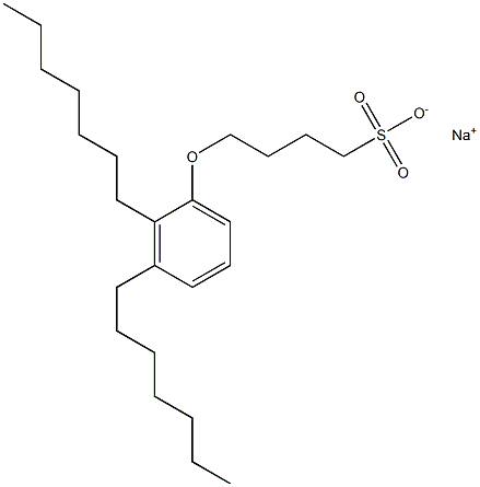 4-(2,3-Diheptylphenoxy)butane-1-sulfonic acid sodium salt Struktur