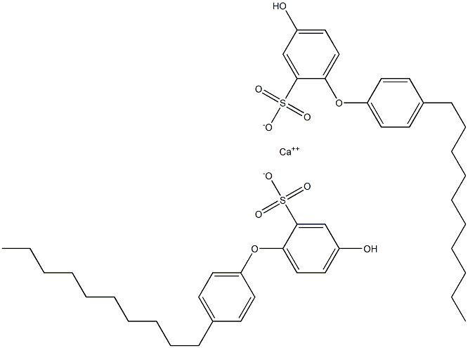 Bis(4-hydroxy-4'-decyl[oxybisbenzene]-2-sulfonic acid)calcium salt Struktur