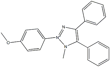 1-Methyl-4,5-diphenyl-2-(p-methoxyphenyl)-1H-1,2,3-triazol-2-ium Struktur