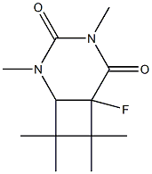 6-Fluoro-2,4,7,7,8,8-hexamethyl-2,4-diazabicyclo[4.2.0]octane-3,5-dione Struktur