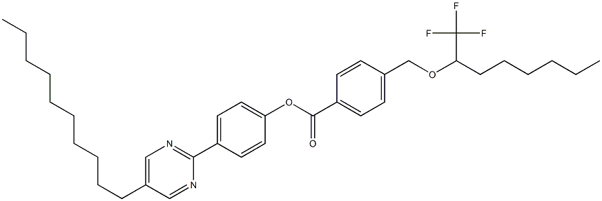 4-[[1-(Trifluoromethyl)heptyl]oxymethyl]benzoic acid 4-[5-(decyl)pyrimidin-2-yl]phenyl ester Struktur