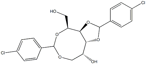 2-O,6-O:3-O,4-O-Bis(4-chlorobenzylidene)-D-glucitol Struktur