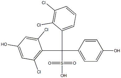 (2,3-Dichlorophenyl)(2,6-dichloro-4-hydroxyphenyl)(4-hydroxyphenyl)methanesulfonic acid Struktur