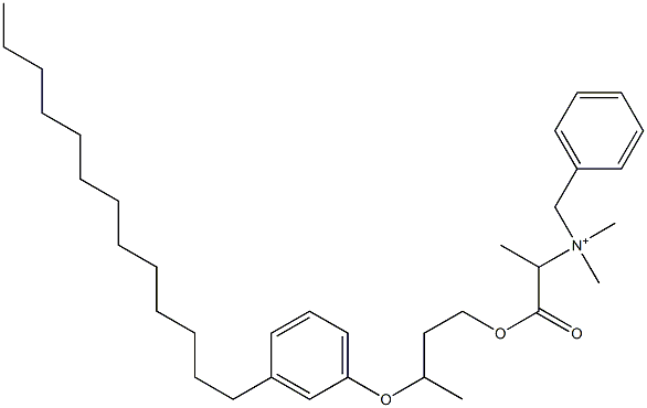 N,N-Dimethyl-N-benzyl-N-[1-[[3-(3-tridecylphenyloxy)butyl]oxycarbonyl]ethyl]aminium Struktur