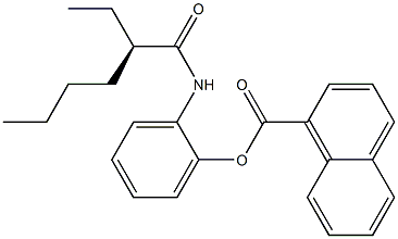 [R,(+)]-2-Ethyl-N-[2-(1-naphthoyloxy)phenyl]hexanamide Struktur