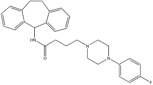 4-[4-(4-Fluorophenyl)-1-piperazinyl]-N-[(10,11-dihydro-5H-dibenzo[a,d]cyclohepten)-5-yl]butyramide Struktur