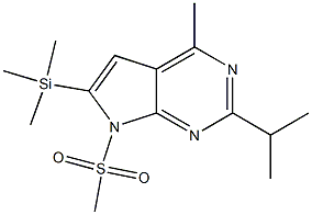 6-(Trimethylsilyl)-7-(methylsulfonyl)-2-isopropyl-4-methyl-7H-pyrrolo[2,3-d]pyrimidine Struktur