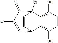 1,4-Dihydroxy-7-chloro-9-chloro-5,9-etheno-5H-benzocyclohepten-8(9H)-one Struktur