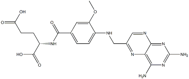 N-[4-[[(2,4-Diaminopteridin-6-yl)methyl]amino]-3-methoxybenzoyl]-L-glutamic acid Struktur