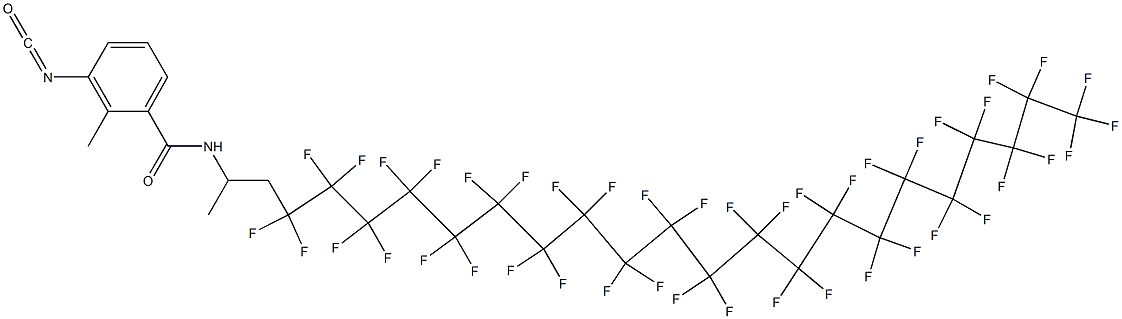 3-Isocyanato-2-methyl-N-[2-(tritetracontafluorohenicosyl)-1-methylethyl]benzamide Struktur