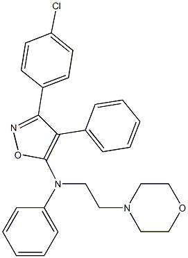 5-[N-Phenyl-N-(2-morpholinoethyl)amino]-4-phenyl-3-(4-chlorophenyl)isoxazole Struktur