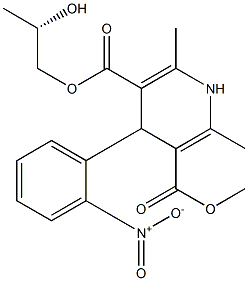 1,4-Dihydro-2,6-dimethyl-4-(2-nitrophenyl)-3,5-pyridinedicarboxylic acid 3-methyl 5-[(S)-2-hydroxypropyl] ester Struktur