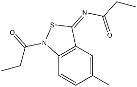 5-Methyl-1-propionyl-3(1H)-propionylimino-2,1-benzisothiazole Struktur