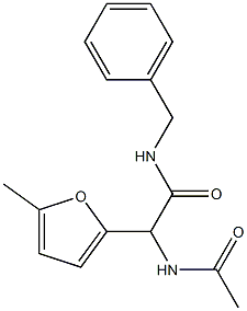 2-Acetylamino-2-(5-methyl-2-furanyl)-N-benzylacetamide Struktur