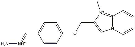 1-Methyl-2-[[4-(aminoiminiomethyl)phenoxy]methyl]imidazo[1,2-a]pyridin-1-ium Struktur