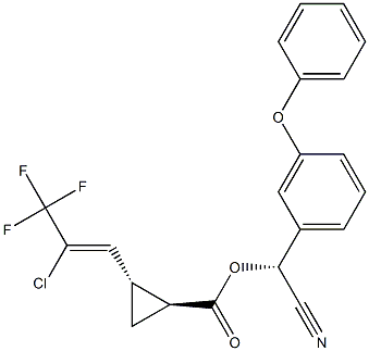 (1S,3S)-3-[(Z)-2-Chloro-3,3,3-trifluoro-1-propenyl]cyclopropanecarboxylic acid [(R)-cyano(3-phenoxyphenyl)methyl] ester Struktur