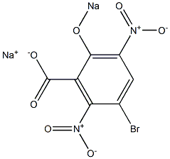 2-Sodiooxy-5-bromo-3,6-dinitrobenzoic acid sodium salt Struktur