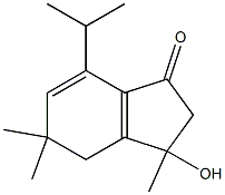 3,5,5-Trimethyl-7-isopropyl-3-hydroxy-2,3,4,5-tetrahydro-1H-inden-1-one Struktur