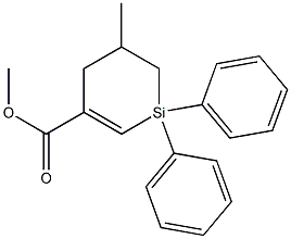 1,1-Diphenyl-5-methyl-1-sila-2-cyclohexene-3-carboxylic acid methyl ester Struktur