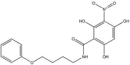 2,4,6-Trihydroxy-3-nitro-N-(4-phenoxybutyl)benzamide Struktur