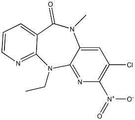 5,11-Dihydro-3-chloro-11-ethyl-5-methyl-2-nitro-6H-dipyrido[3,2-b:2',3'-e][1,4]diazepin-6-one Struktur