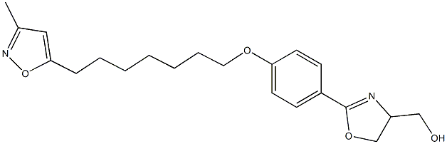 3-Methyl-5-[7-[4-[(4,5-dihydro-4-hydroxymethyloxazol)-2-yl]phenoxy]heptyl]isoxazole Struktur