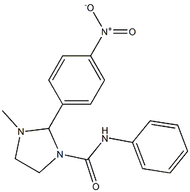 1-Methyl-2-(4-nitrophenyl)-3-(phenylcarbamoyl)imidazolidine Struktur