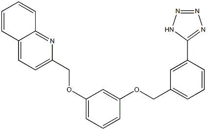 2-[3-[3-(1H-Tetrazol-5-yl)benzyloxy]phenoxymethyl]quinoline Struktur