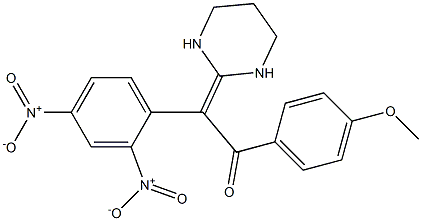 2-[(2,4-Dinitrophenyl)(4-methoxybenzoyl)methylene]hexahydropyrimidine Struktur