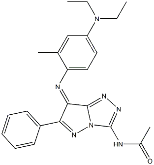 (7Z)-7-[[2-Methyl-4-(diethylamino)phenyl]imino]-N-acetyl-6-phenyl-7H-pyrazolo[5,1-c]-1,2,4-triazol-3-amine Struktur