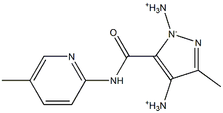 3-Methyl-4-diazonio-5-[[(5-methyl-2-pyridinyl)amino]carbonyl]-1H-pyrazol-1-ide Struktur