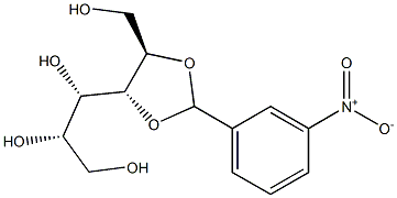 2-O,3-O-(3-Nitrobenzylidene)-L-glucitol Struktur