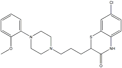 2-[3-[4-(2-Methoxyphenyl)piperazin-1-yl]propyl]-7-chloro-2H-1,4-benzothiazin-3(4H)-one Struktur