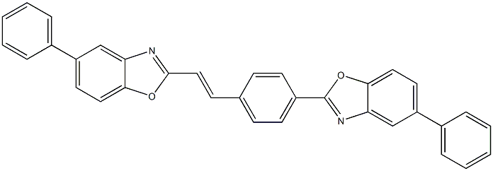 5-Phenyl-2-[(E)-4-(5-phenylbenzoxazol-2-yl)styryl]benzoxazole Struktur