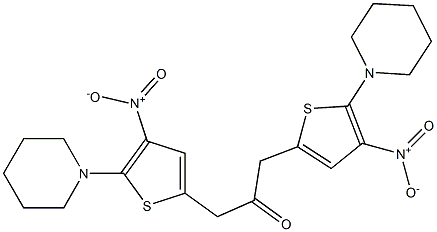 2-Piperidino-3-nitrothiophen-5-yl(methyl) ketone Struktur