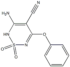 3-Amino-4-cyano-5-phenoxy-2H-1,2,6-thiadiazine 1,1-dioxide Struktur