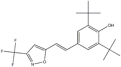 4-[(E)-2-(3-Trifluoromethyl-5-isoxazolyl)ethenyl]-2,6-di-tert-butylphenol Struktur