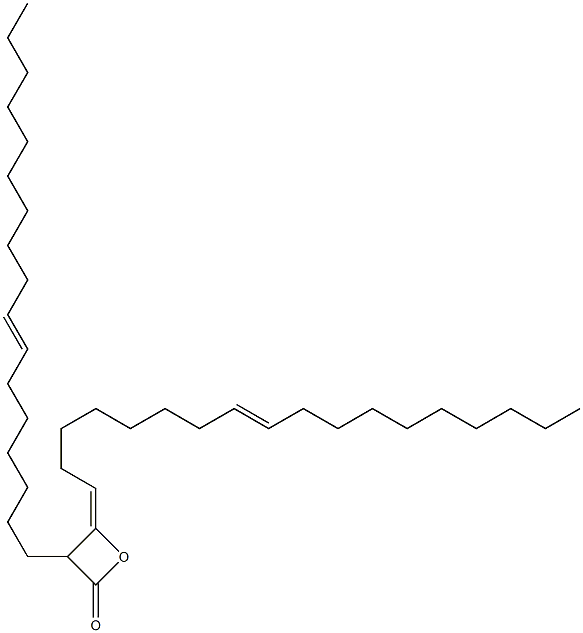 3-(7-Heptadecenyl)-4-(8-octadecen-1-ylidene)oxetan-2-one Struktur